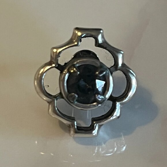 Brighton Black Crystal SOLID SILVER Earrings - Picture 2 of 4